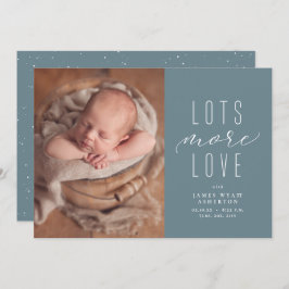 Veel meer liefdesblauwe foto-geboorteaankondiging
