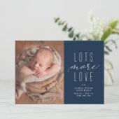 Veel meer liefdesfoto-geboorteaankondiging (Staand voorkant)