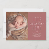 Veel meer liefdesroze foto-geboorteaankondiging (Voorkant)