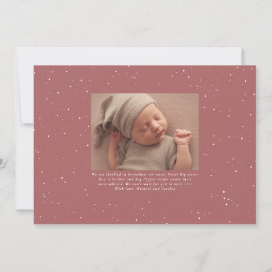 Veel meer liefdesroze foto-geboorteaankondiging (Achterkant)