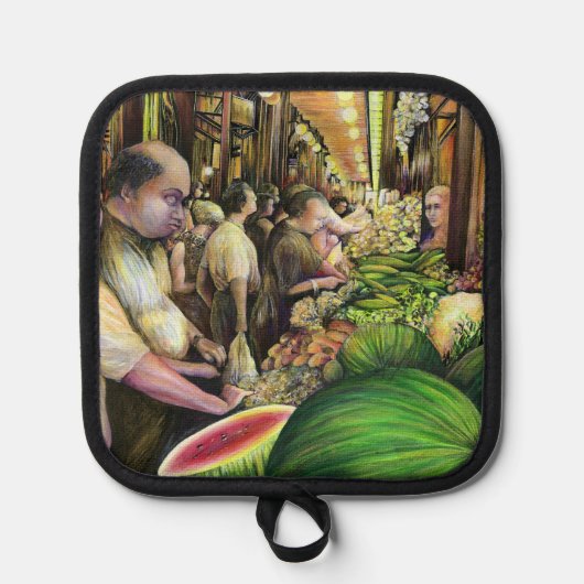 Veel meloenen, veel Mannen Pannenlap (Voorkant)