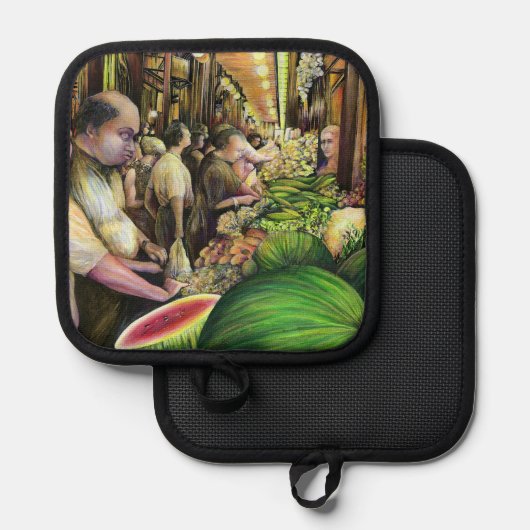 Veel meloenen, veel Mannen Pannenlap (Voorkant / Achterkant)