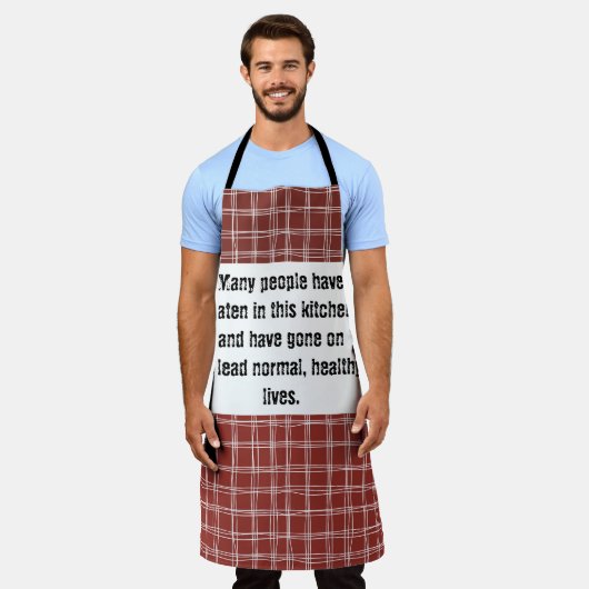 Veel mensen hebben in deze keuken gegeten en zijn  schort (Gedragen)