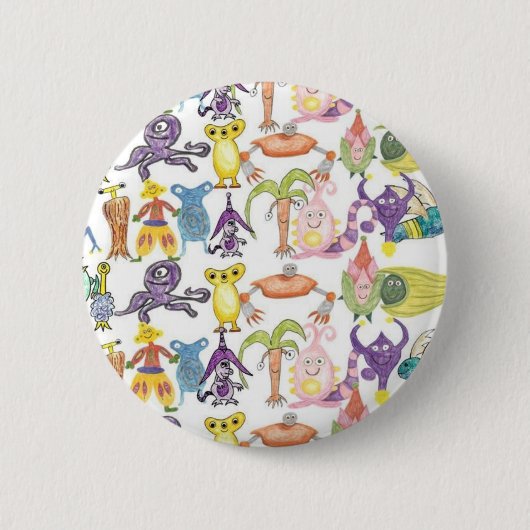 Veel Monsters Ronde Button 5,7 Cm (Voorkant)