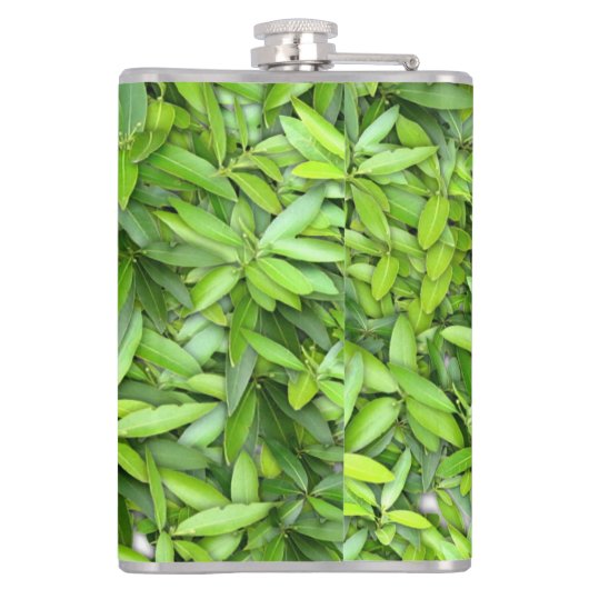 Veel mooie groene bladeren  heupfles (Achterkant)