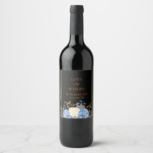 Veel mooie groenen met florale wijn wijn etiket (Voorkant)