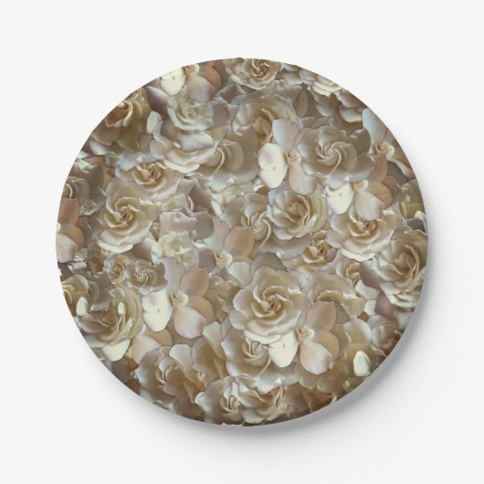 Veel mooie rozen bladen papieren bordje (Voorkant)