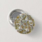 Veel mooie rozen bladen ronde button 3,2 cm (Voorkant /achterkant)
