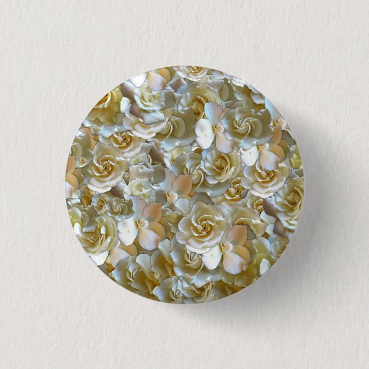 Veel mooie rozen bladen ronde button 3,2 cm (Voorkant)