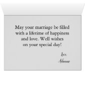 Veel mooie wensen voor de bruiloft van White daffo (Binenzijde Horizontaal (Onderkant))
