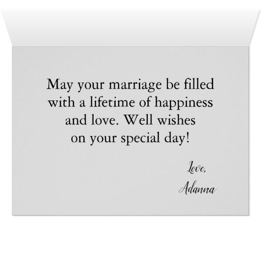 Veel mooie wensen voor de bruiloft van White daffo (Binenzijde Horizontaal (Onderkant))
