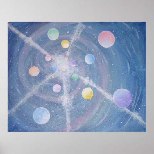 Veel muons afdrukken poster (Voorkant)