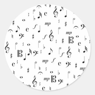 Veel muziek ronde sticker