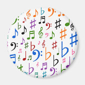 Veel muzieknoten en symbolen magneet (Voorkant)