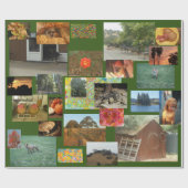 Veel nette spullen collage met bomen, honden, natu cadeaupapier (Vlak)