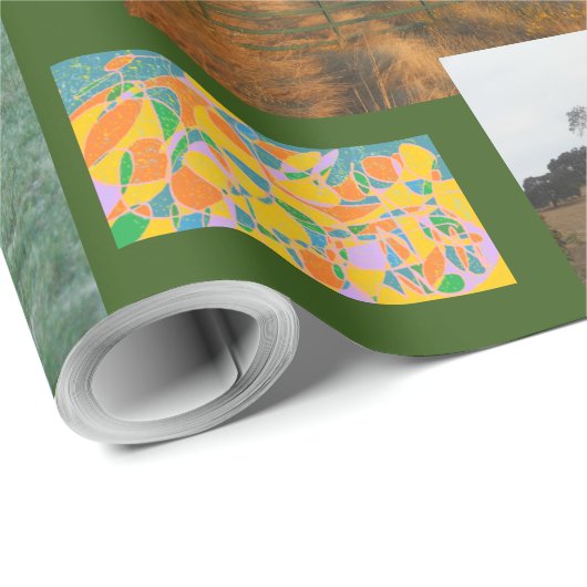 Veel nette spullen collage met bomen, honden, natu cadeaupapier (Rol Hoek)