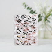 Veel ogen wimpers knipoog ogen make-up artist briefkaart (Staand voorkant)