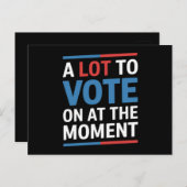 Veel om over te stemmen op het moment Funny Kamala Briefkaart (Voorkant / Achterkant)