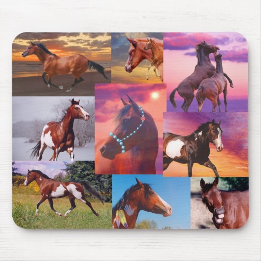 Veel paarden Mousepad Muismat (Voorkant)