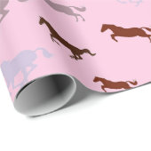 Veel paarden ontwerpen inpakpapier (Rol Hoek)