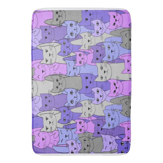 Veel Paarse katten Badmat (Voorkant Verticaal)