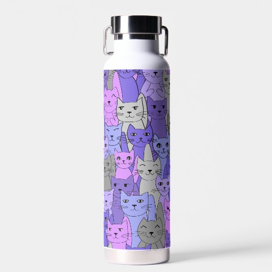 Veel Paarse katten met kopervacuüm Waterfles (Voorkant)