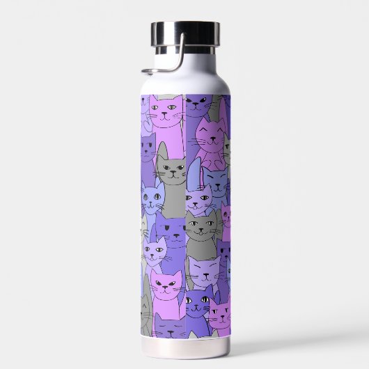 Veel Paarse katten met kopervacuüm Waterfles (Rechts)