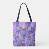 Veel Paarse katten ontwerpen Canvas tas (Achterkant)