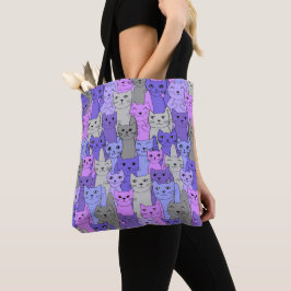 Veel Paarse katten ontwerpen Canvas tas