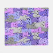 Veel Paarse katten ontwerpen een rugzak Fleece Deken (Voorkant (Horizontaal))