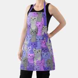 Veel Paarse katten Schort