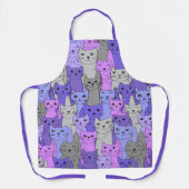 Veel Paarse katten Schort (Voorkant)