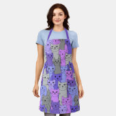 Veel Paarse katten Schort (Gedragen)