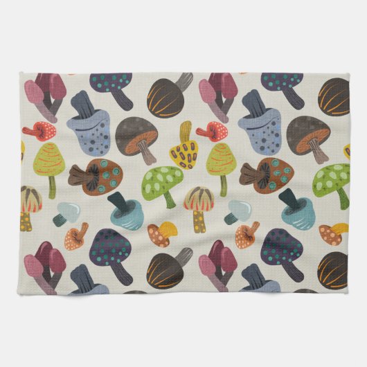 Veel paddenstoelen theedoek (Horizontaal)