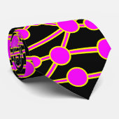 Veel paden II magenta en geel op zwart Stropdas (Opgerold)