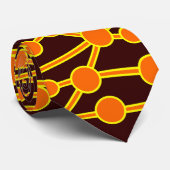 Veel paden II Oranje en geel op bruin 330000 Stropdas (Opgerold)
