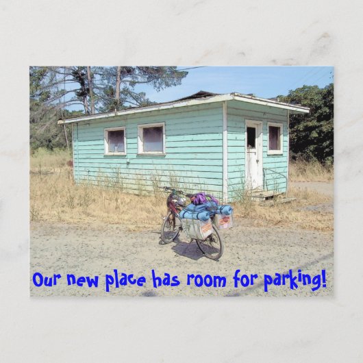 Veel parkeergelegenheid Grappige adreswijziging Aankondigingskaart (Voorkant)