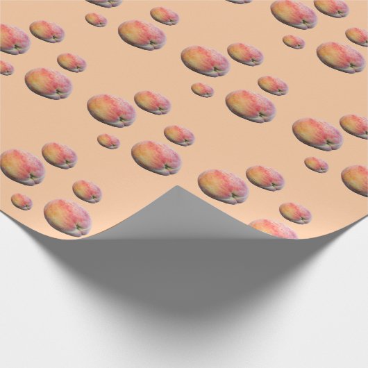 Veel perfect gele perziken die papier pakken (Hoek)