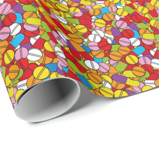 Veel pillen cadeaupapier (Rol Hoek)