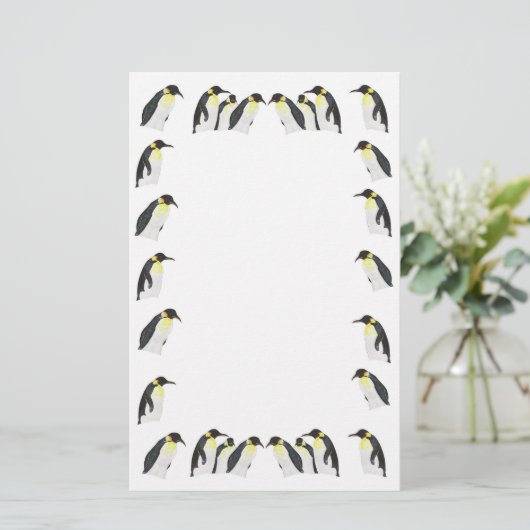 Veel pinguïns briefpapier (Staand voorkant)