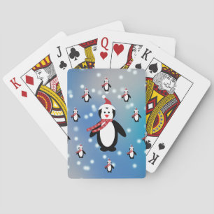 Veel pinguïns speelkaarten