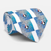 Veel pinguïns stropdas (Opgerold)