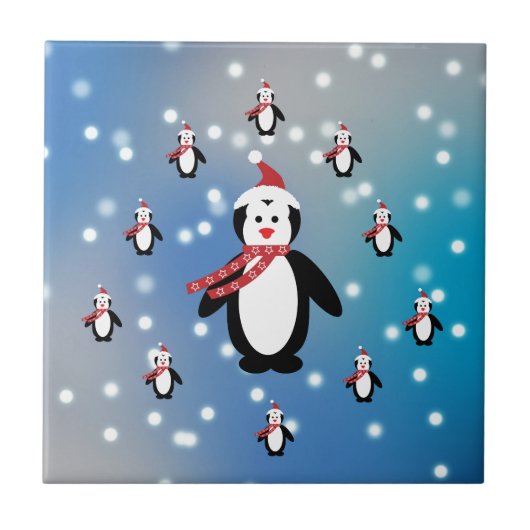Veel pinguïns tegeltje (Voorkant)