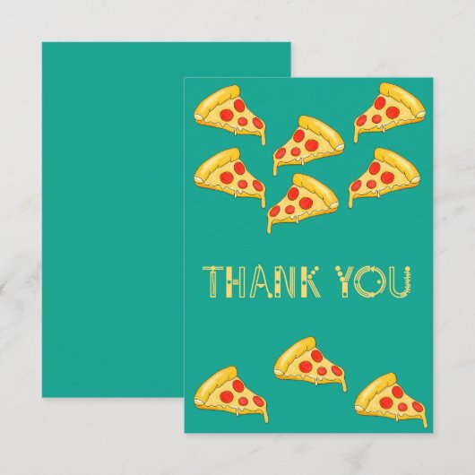 Veel pizza plakjes - dank je kaart (Voorkant / Achterkant)