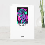 Veel plezier in de zomer | AI Art Cool Lady in Hoo Kaart (Achterkant)