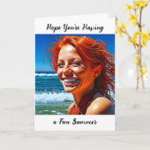 Veel plezier in de zomer | U missen Kaart (Gele Bloem)