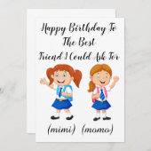 Veel plezier met de beste vriend van de verjaardag bedankkaart (Voorkant / Achterkant)
