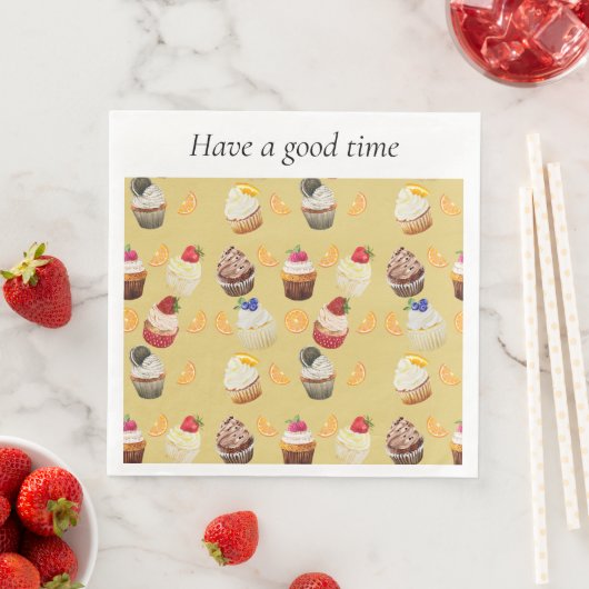Veel plezier met heerlijke en zoete cupcake servet (Insitu)