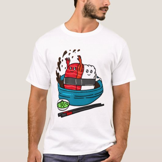 Veel plezier met tonijn sushi t-shirt (Voorkant)