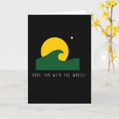 Veel plezier met Waves Funny Surfer Kaart (Gele Bloem)